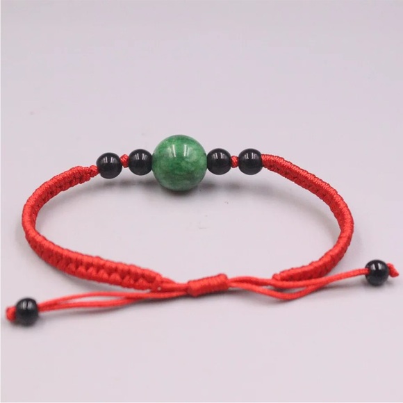 💖 Jade Macrame Bracelet 7”-8” adjustable NEW - Picture 3 of 5